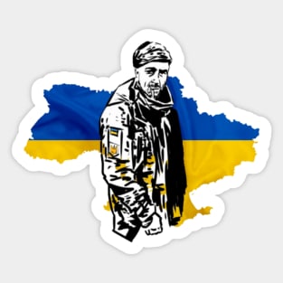 Glory to Ukraine. Peace for Ukraine - Ukrainian soldier hero. Sticker